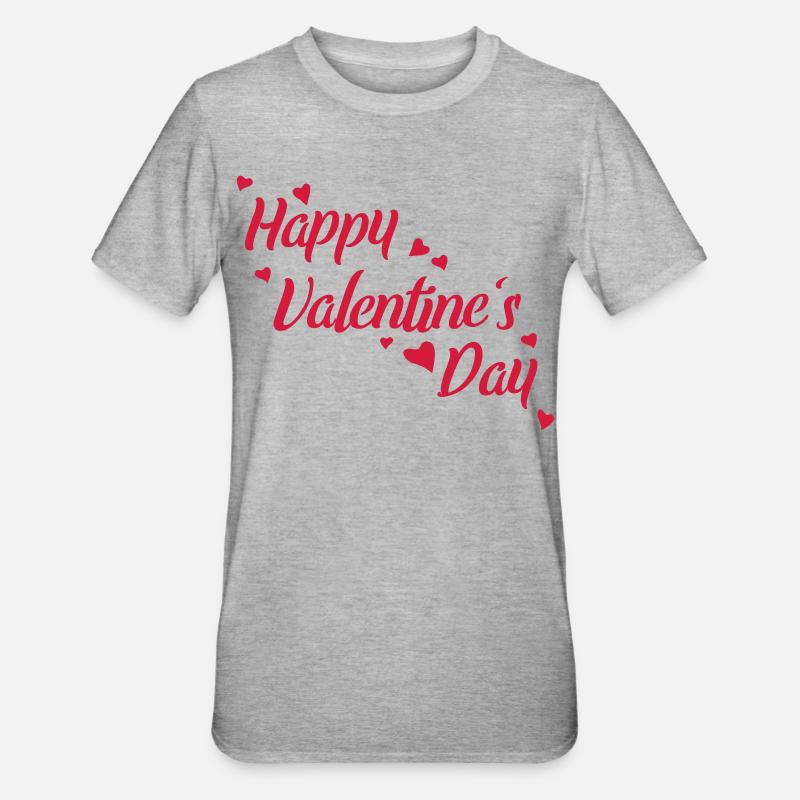 Saint Valentin - T-shirt polycoton Unisexe - gris chiné