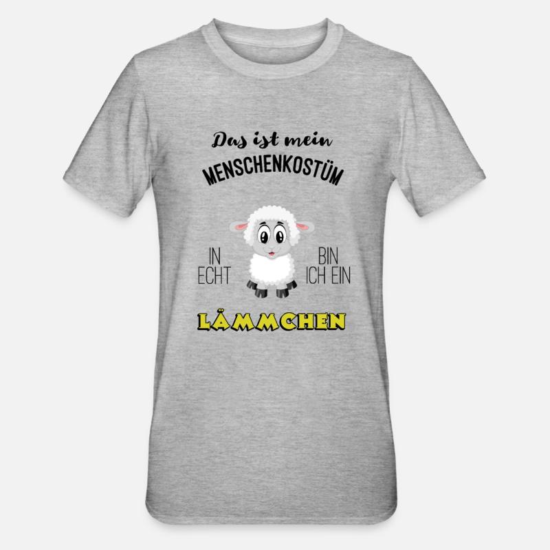 Costumes humains MBA Carnaval Laemmchen - T-shirt polycoton Unisexe - gris chiné