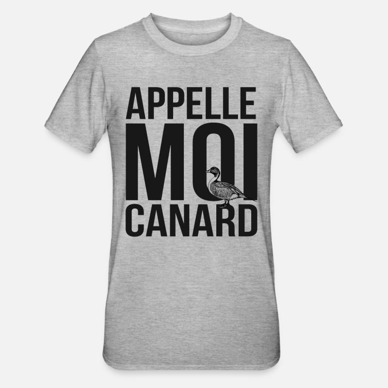 Expressionistische bunte Ente - Unisex Polycotton T-Shirt - Grau meliert