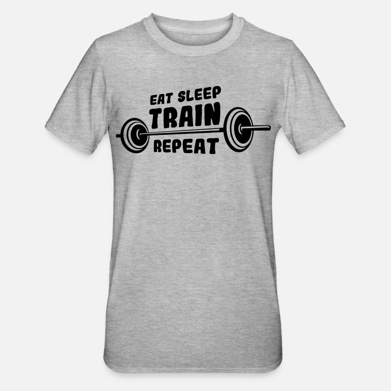 Bodybuilder disant - T-shirt polycoton Unisexe - gris chiné