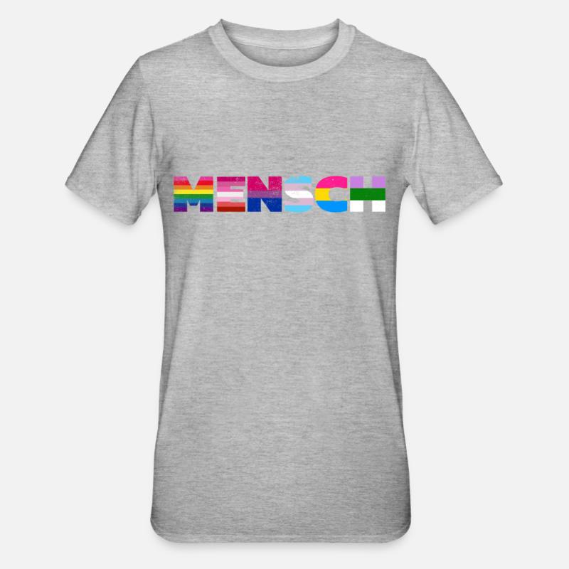 Regenbogen Pride Flag Design - Unisex Polycotton T-Shirt - Grau meliert