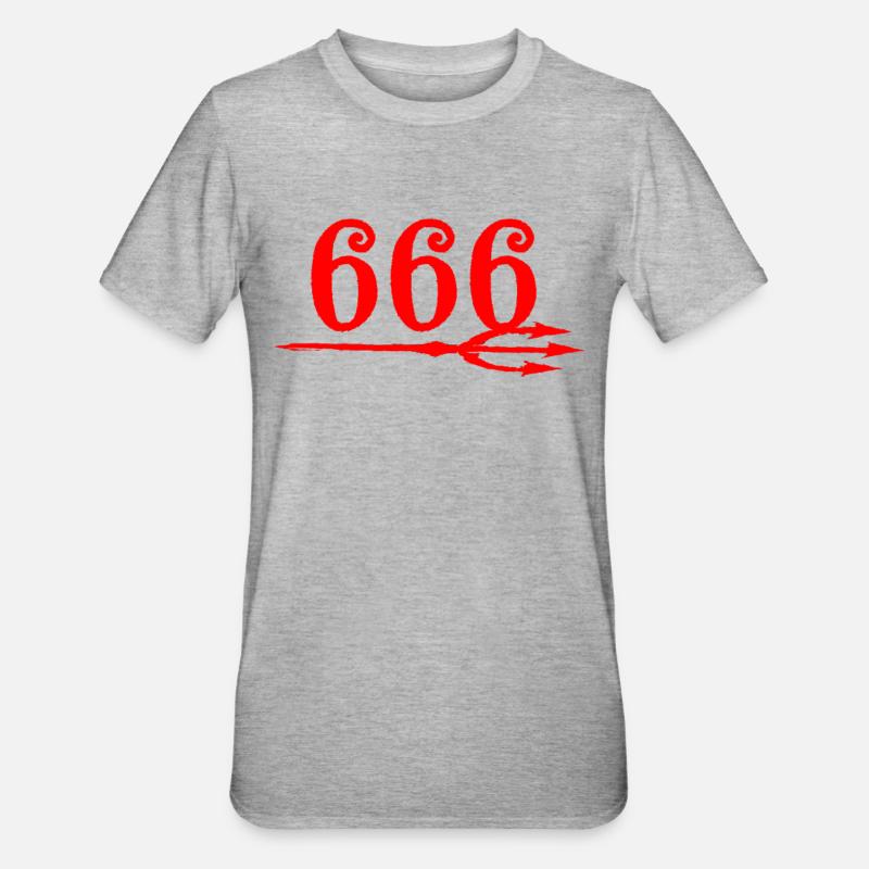 666 Devils Trident - T-shirt polycoton Unisexe - gris chiné