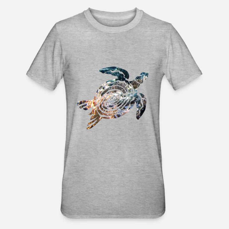 Schildkröte - Unisex Polycotton T-Shirt - Grau meliert