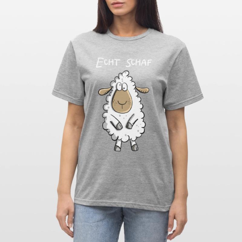 Echt Schaf I Cooles Schäfchen Comic Geschenk Fun Unisex Polycotton T-Shirt
