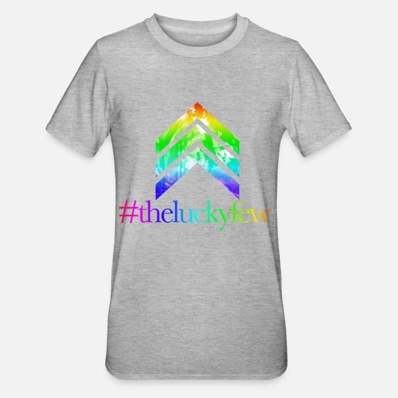 Regenbogenpfeile TheLuckyFew - Unisex Polycotton T-Shirt - Grau meliert