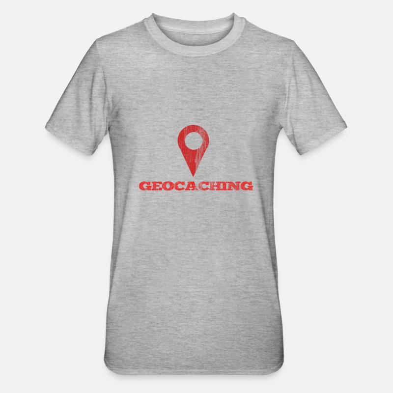 Geocaching - T-shirt polycoton Unisexe - gris chiné