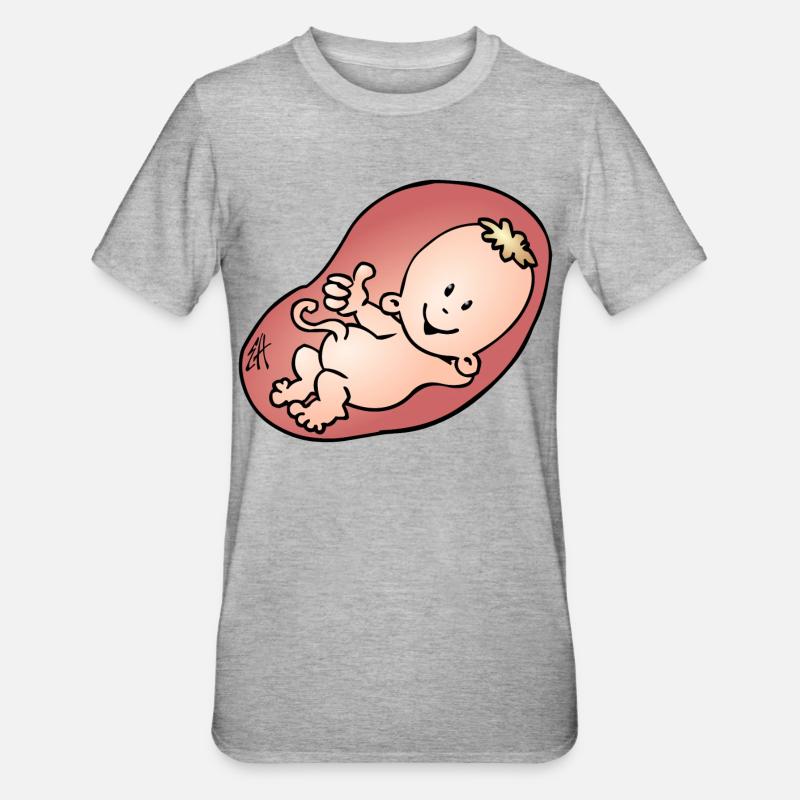 Enceinte - grossesse - T-shirt polycoton Unisexe - gris chiné