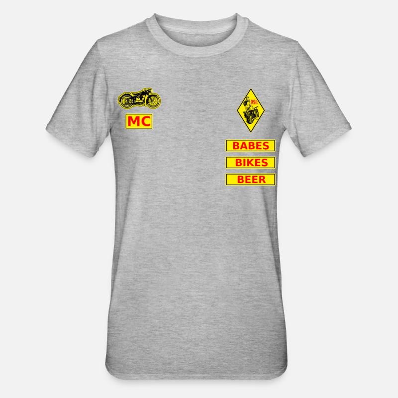 Conception de logo de club de motards vintage - T-shirt polycoton Unisexe - gris chiné