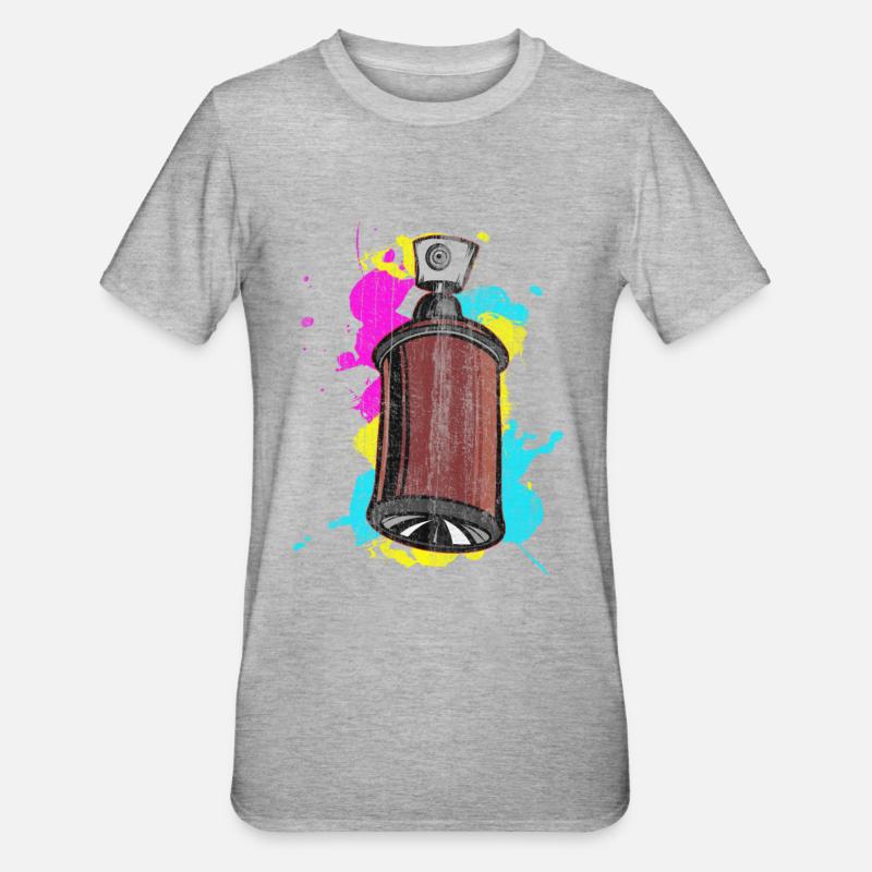 Bombe aérosol graffiti avec peintures en aérosol - T-shirt polycoton Unisexe - gris chiné