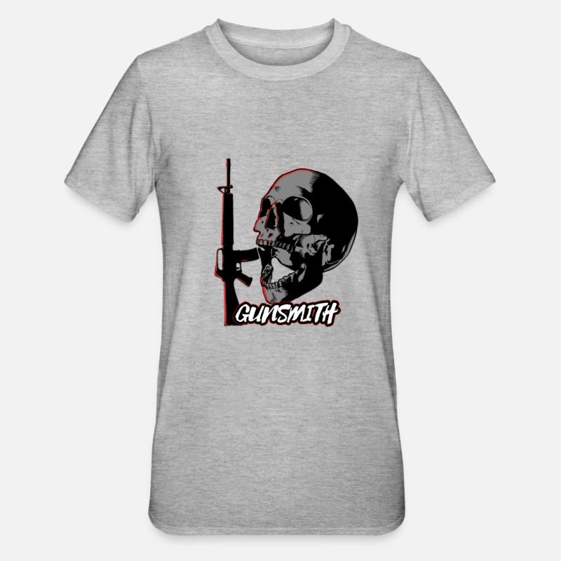 Conception de crâne d’armurier - T-shirt polycoton Unisexe - gris chiné