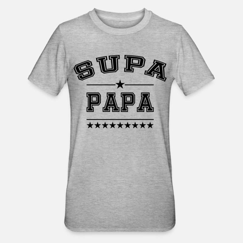 Supa Papa - T-shirt polycoton Unisexe - gris chiné