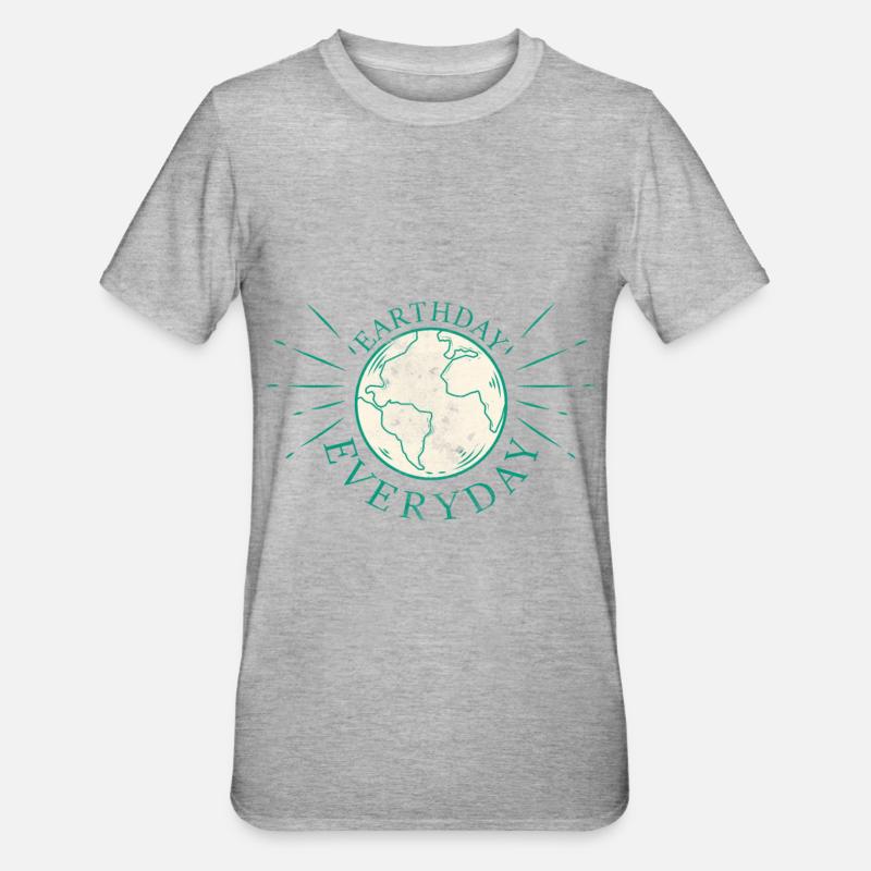 Earth globe with eco-friendly slogan - Unisex Polycotton T-Shirt - heather grey