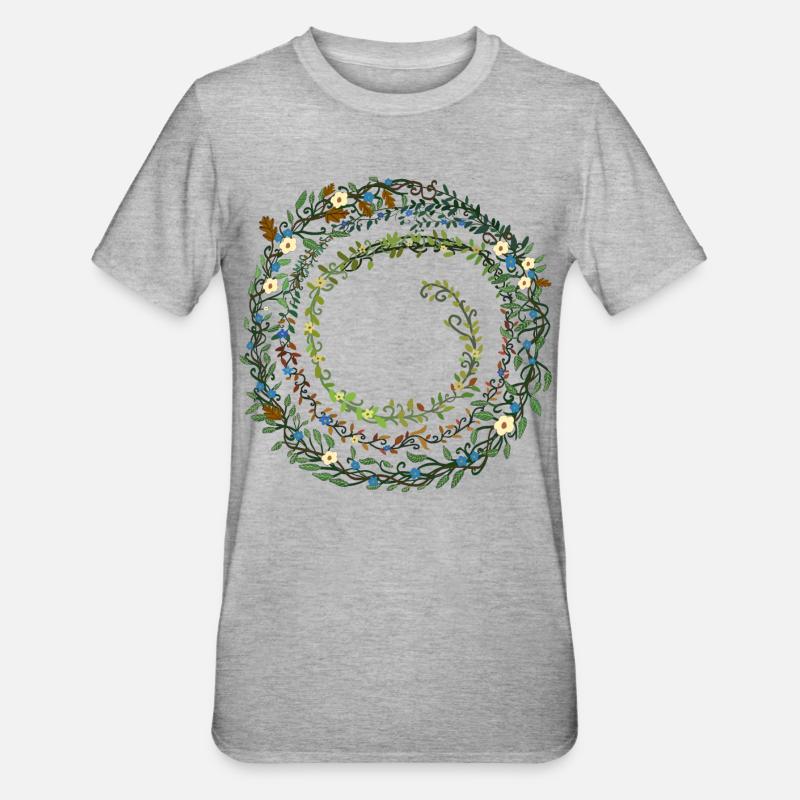 leaves - Unisex Polycotton T-Shirt - heather grey