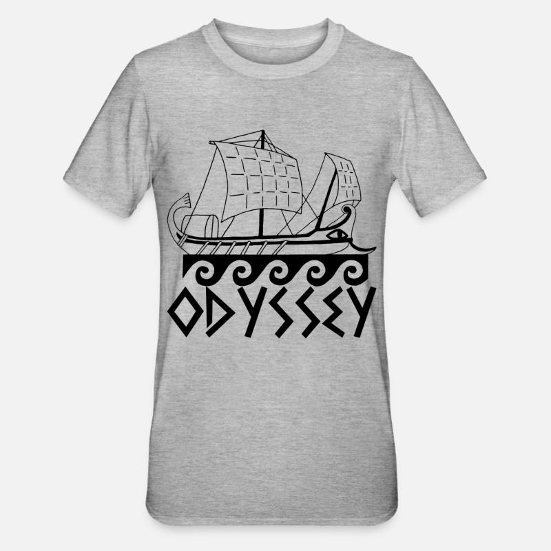Bateau et odyssée - T-shirt polycoton Unisexe - gris chiné