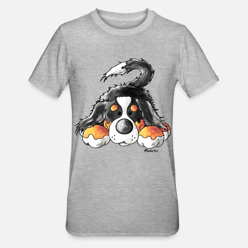 Mignon Bouvier bernois - Chiens - T-shirt polycoton Unisexe - gris chiné