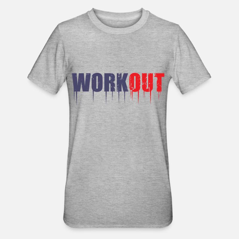 Work Out - Unisex Polycotton T-Shirt - Grau meliert
