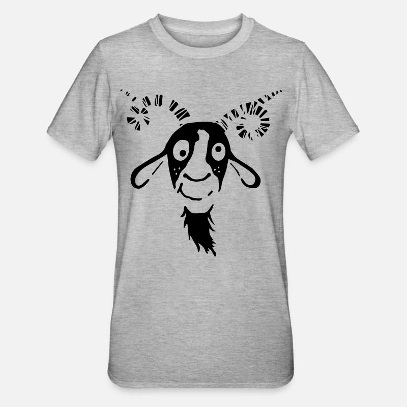 Drôle Chèvre - T-shirt polycoton Unisexe - gris chiné