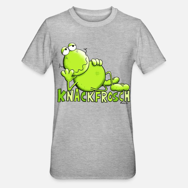 Knackfrosch - Unisex Polycotton T-Shirt - Grau meliert