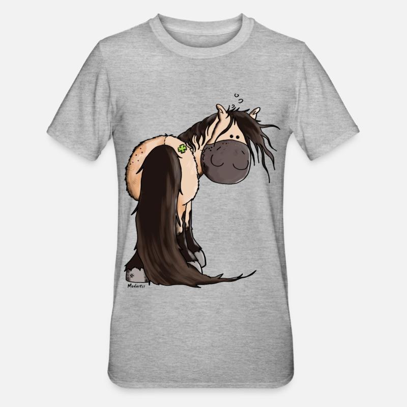 Connemara Cheval - T-shirt polycoton Unisexe - gris chiné
