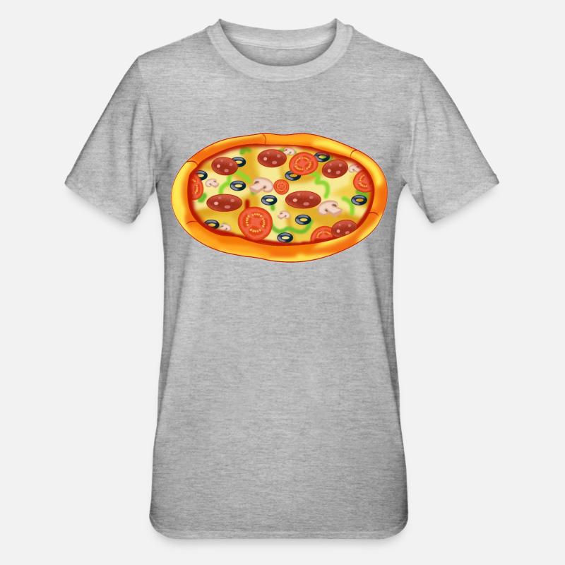 Pizza - T-shirt polycoton Unisexe - gris chiné