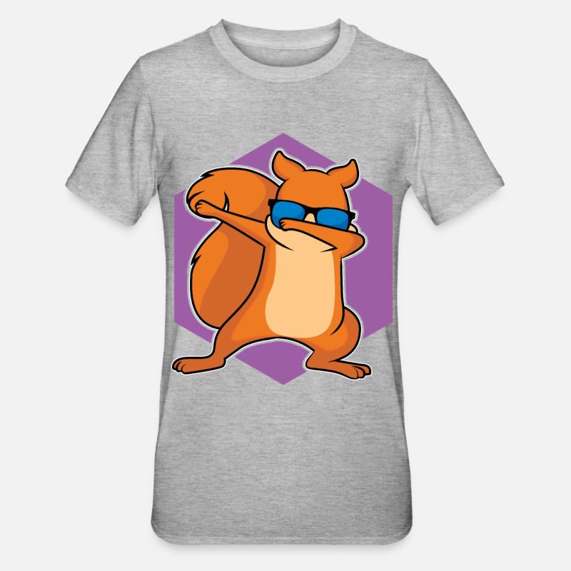 Dabbing Squirrel - Conception - T-shirt polycoton Unisexe - gris chiné