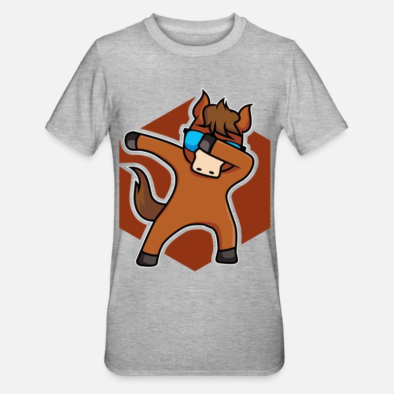 Cheval de cheval cheval - design - T-shirt polycoton Unisexe - gris chiné