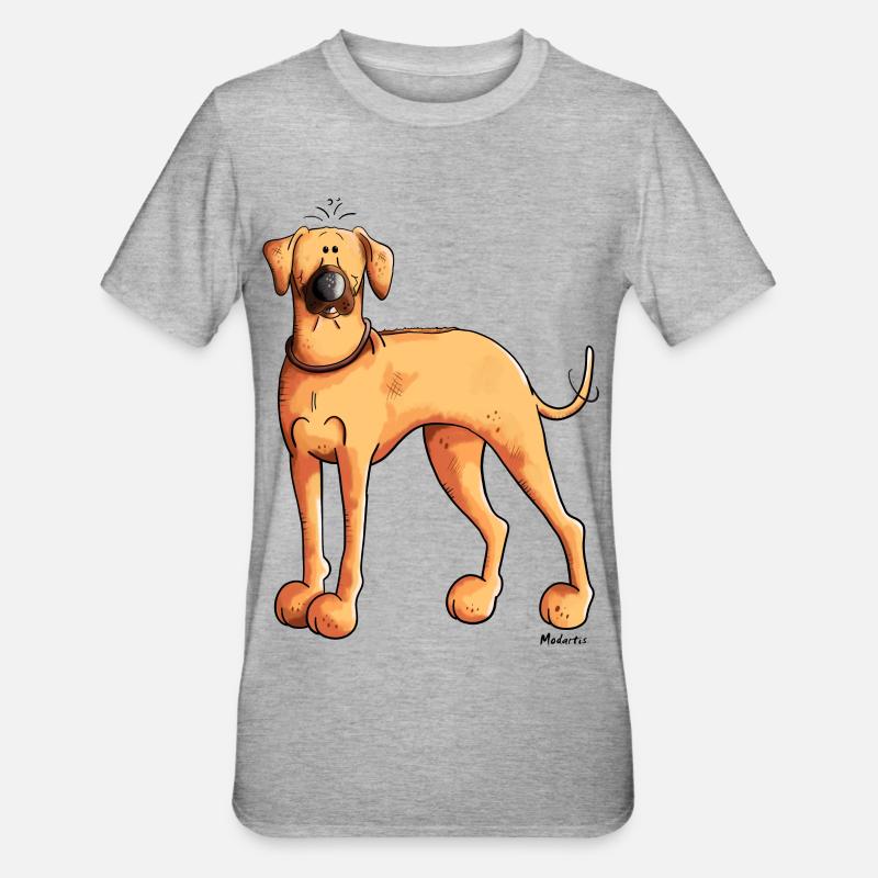 Mignon Rhodesian Ridgeback - T-shirt polycoton Unisexe - gris chiné