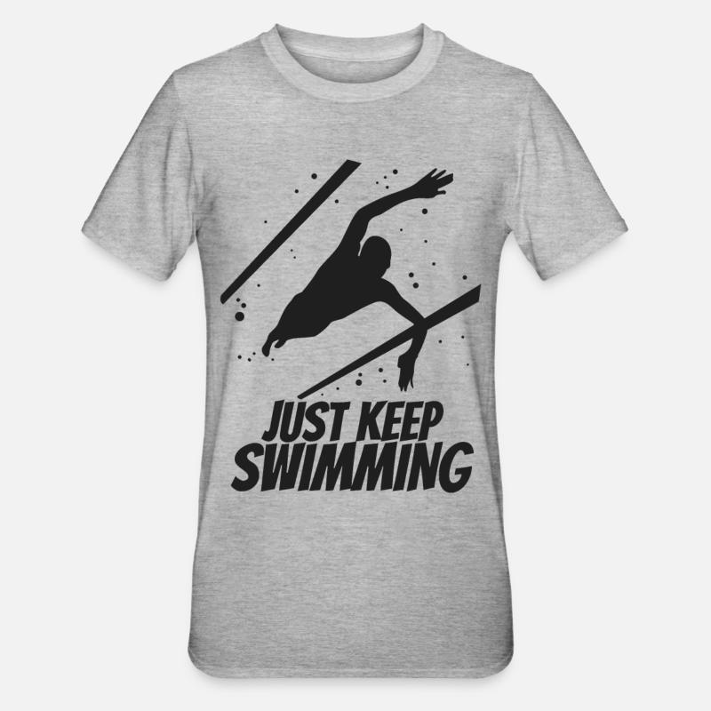 Continuez à nager - T-shirt polycoton Unisexe - gris chiné