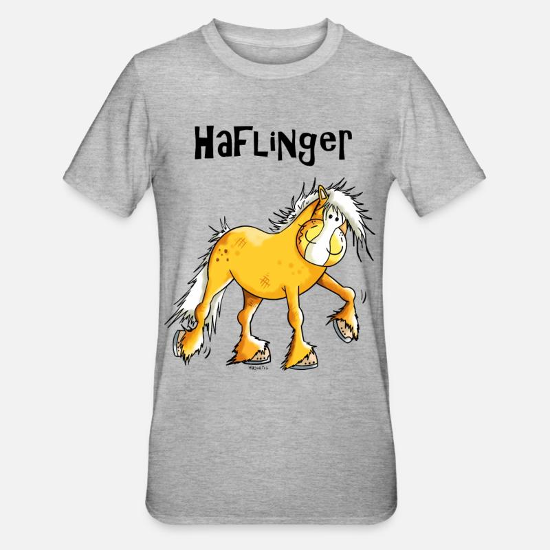 Hazel der Haflinger - Unisex Polycotton T-Shirt - Grau meliert