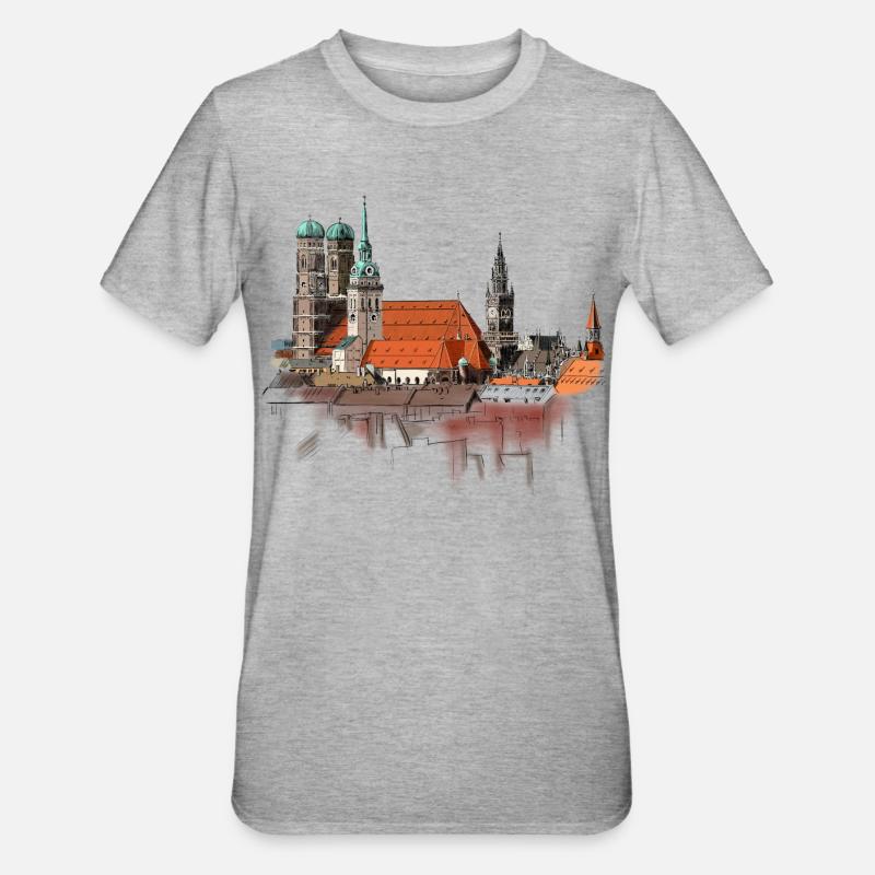 Munich - T-shirt polycoton Unisexe - gris chiné