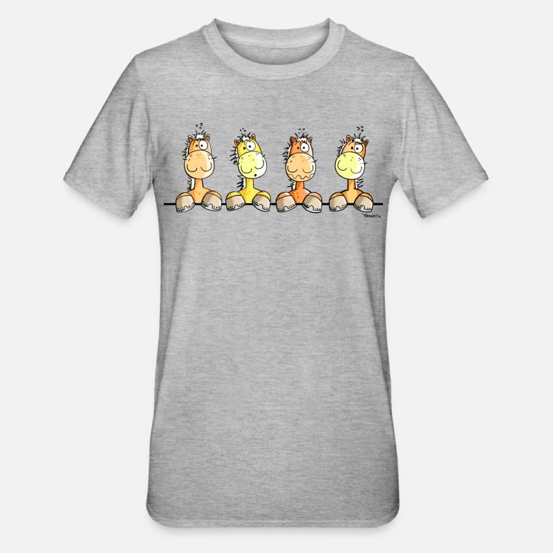 Das Pferde Team - Unisex Polycotton T-Shirt - Grau meliert