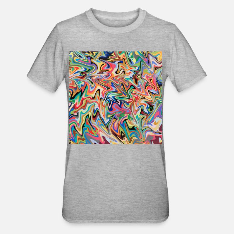 bunte Maus Pad bunte Mausmatte - Unisex Polycotton T-Shirt - Grau meliert