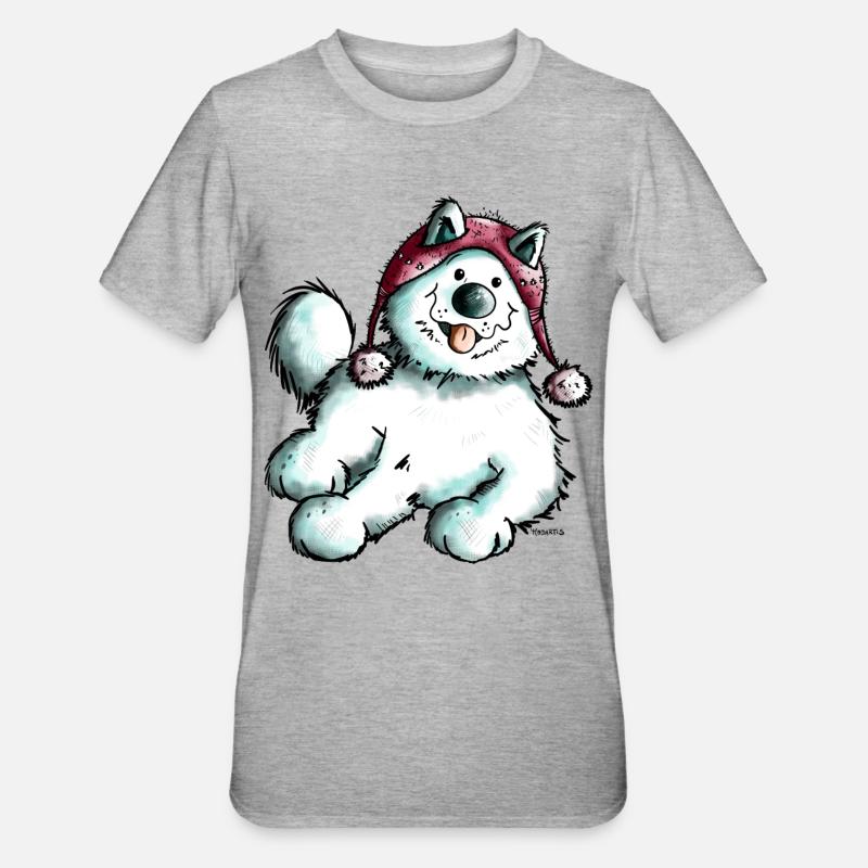 Mignon Samoyède - T-shirt polycoton Unisexe - gris chiné