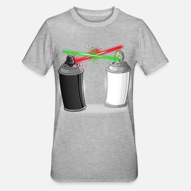 Graffiti wars - T-shirt polycoton Unisexe - gris chiné