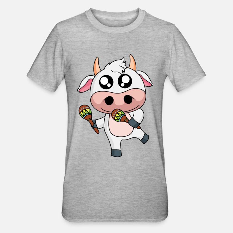 Salsa Dancing Vache laitière - T-shirt polycoton Unisexe - gris chiné