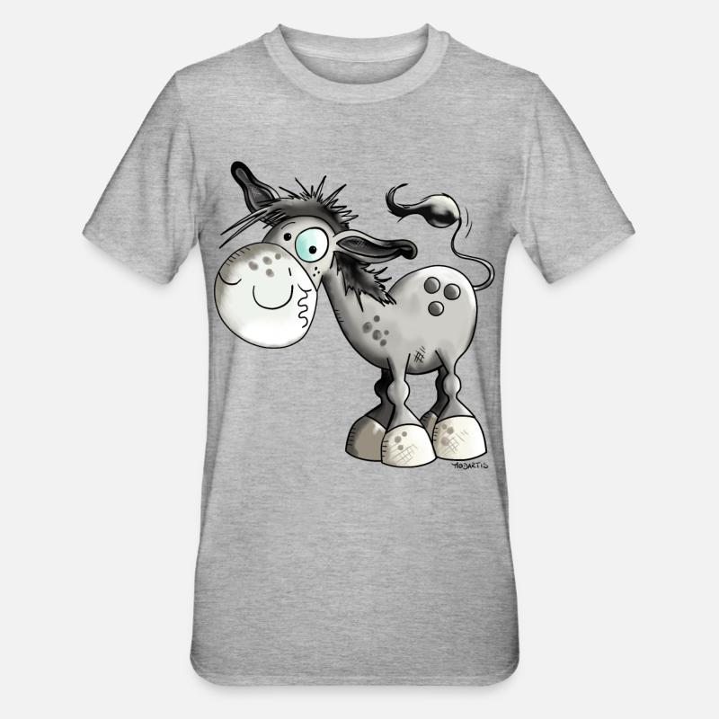 Flippiger Esel - Unisex Polycotton T-Shirt - Grau meliert