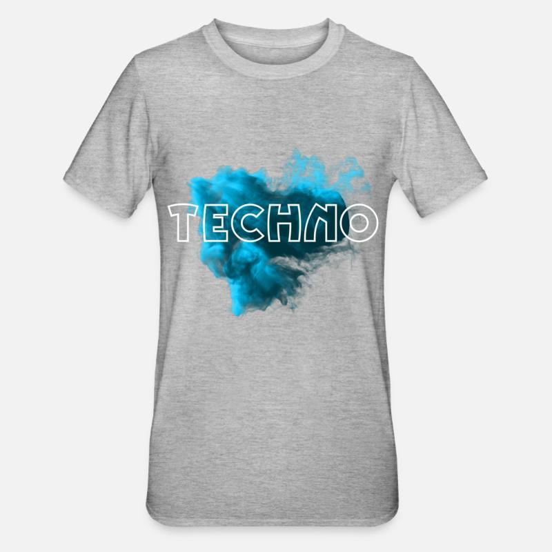 Techno - Unisex Polycotton T-Shirt - Grau meliert