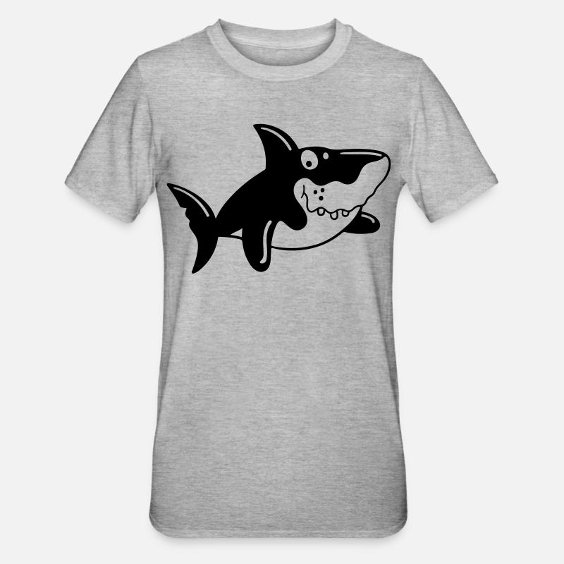 Requin comique - T-shirt polycoton Unisexe - gris chiné