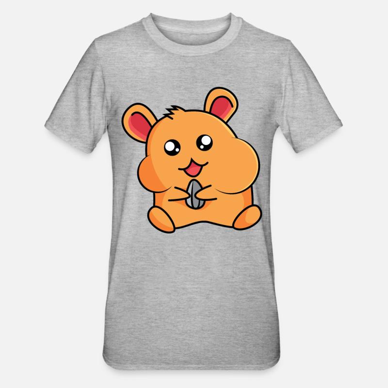 Hamster sur hamster - design - T-shirt polycoton Unisexe - gris chiné