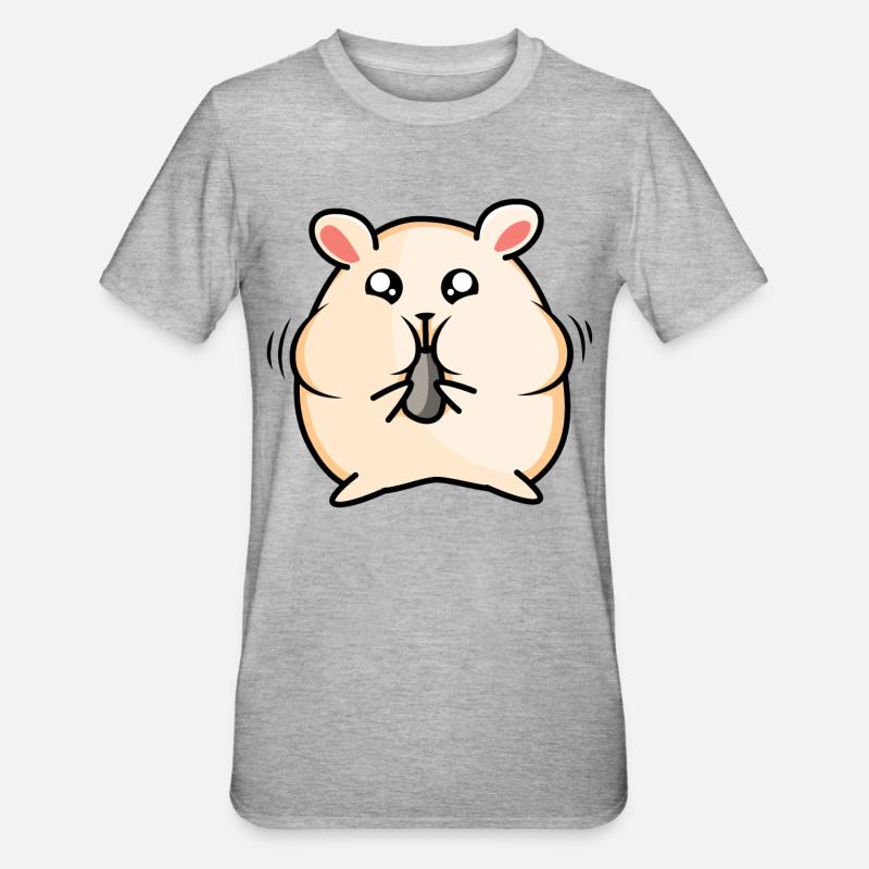 Conception de hamster - T-shirt polycoton Unisexe - gris chiné