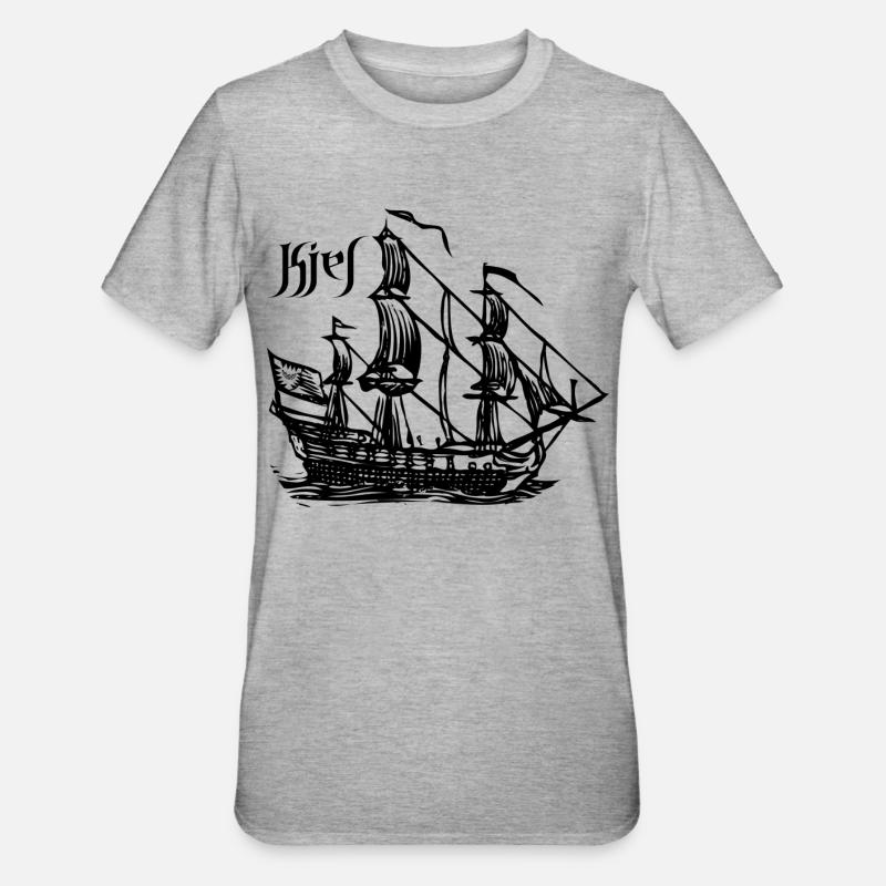 Kiel - Segelschiff - Unisex Polycotton T-Shirt - Grau meliert