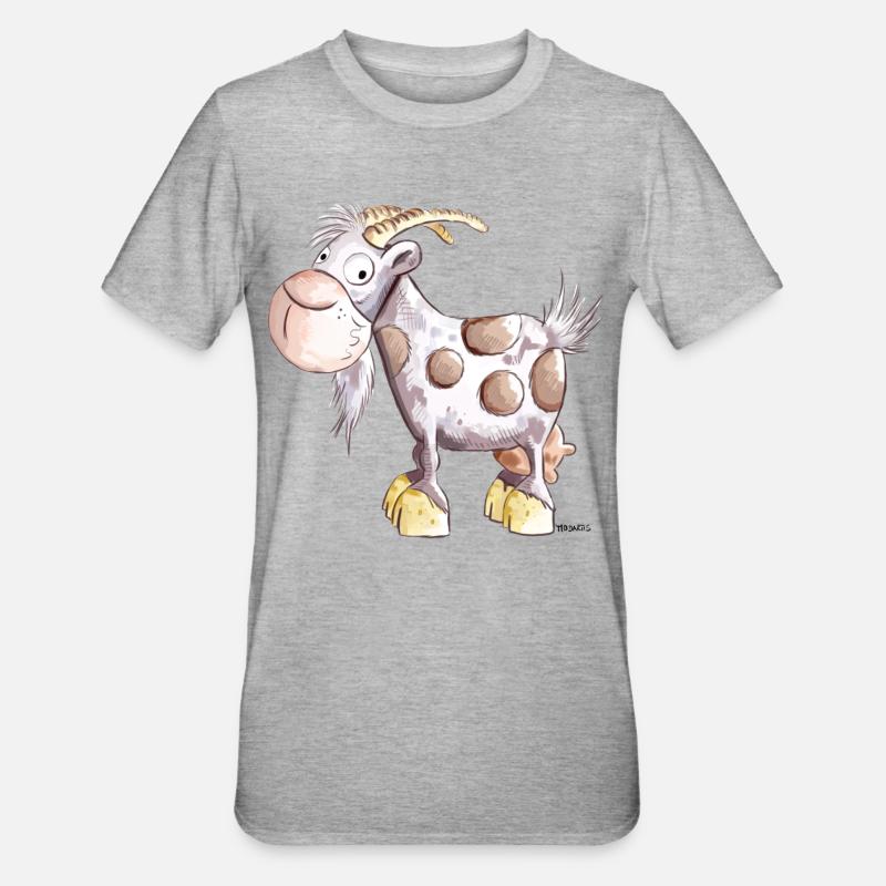 Die Ziege ist da  - Unisex Polycotton T-Shirt - Grau meliert