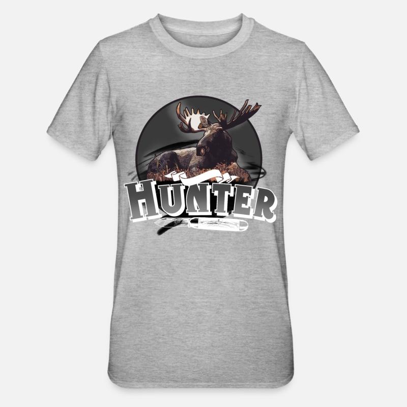 Hunter Jäger Jagen - Unisex Polycotton T-Shirt - Grau meliert