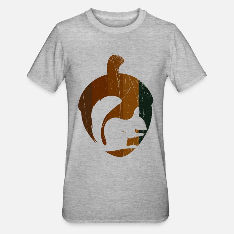 Noisette écureuil - design - T-shirt polycoton Unisexe - gris chiné