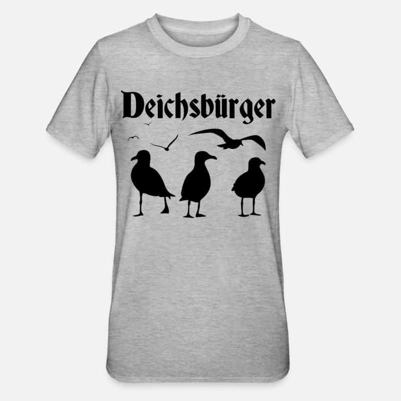 Deichsbürger - Unisex Polycotton T-Shirt - Grau meliert