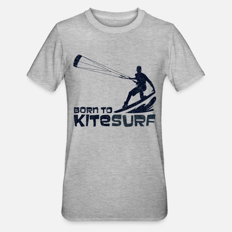 Kitesurf - conception - T-shirt polycoton Unisexe - gris chiné