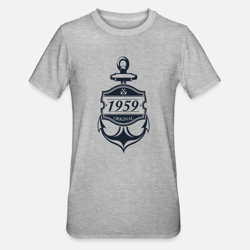 Anker 1959 - Unisex Polycotton T-Shirt - Grau meliert