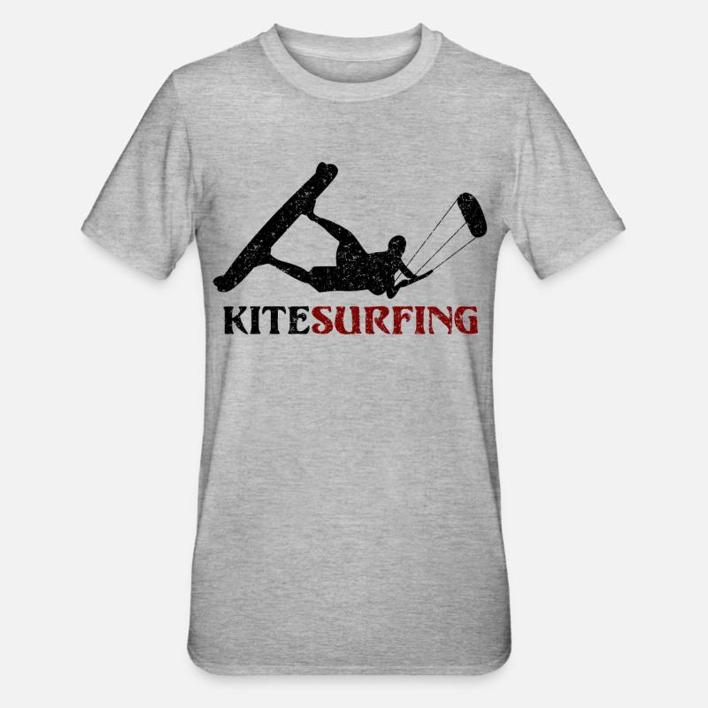 Kitesurf - conception - T-shirt polycoton Unisexe - gris chiné