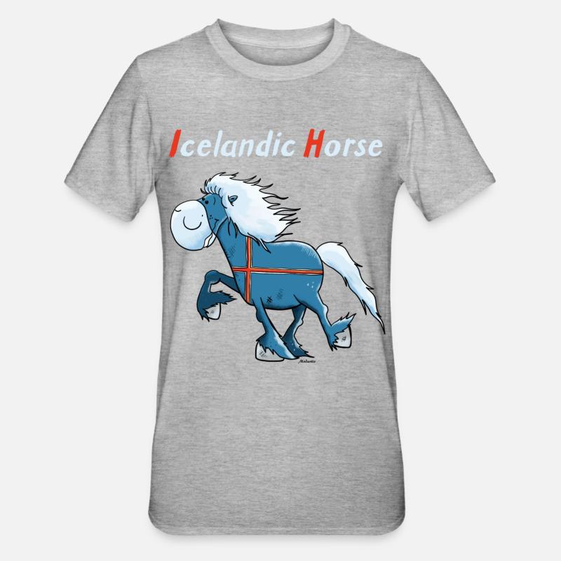 Isländer on Tour - Unisex Polycotton T-Shirt - Grau meliert