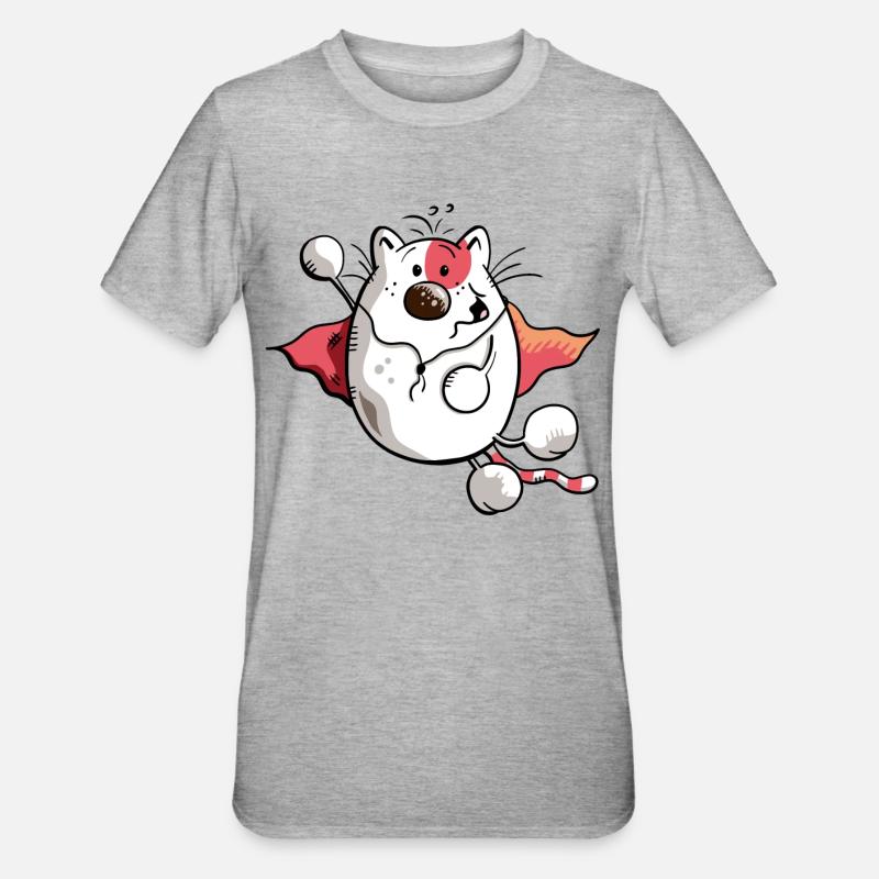 Super Chat - T-shirt polycoton Unisexe - gris chiné